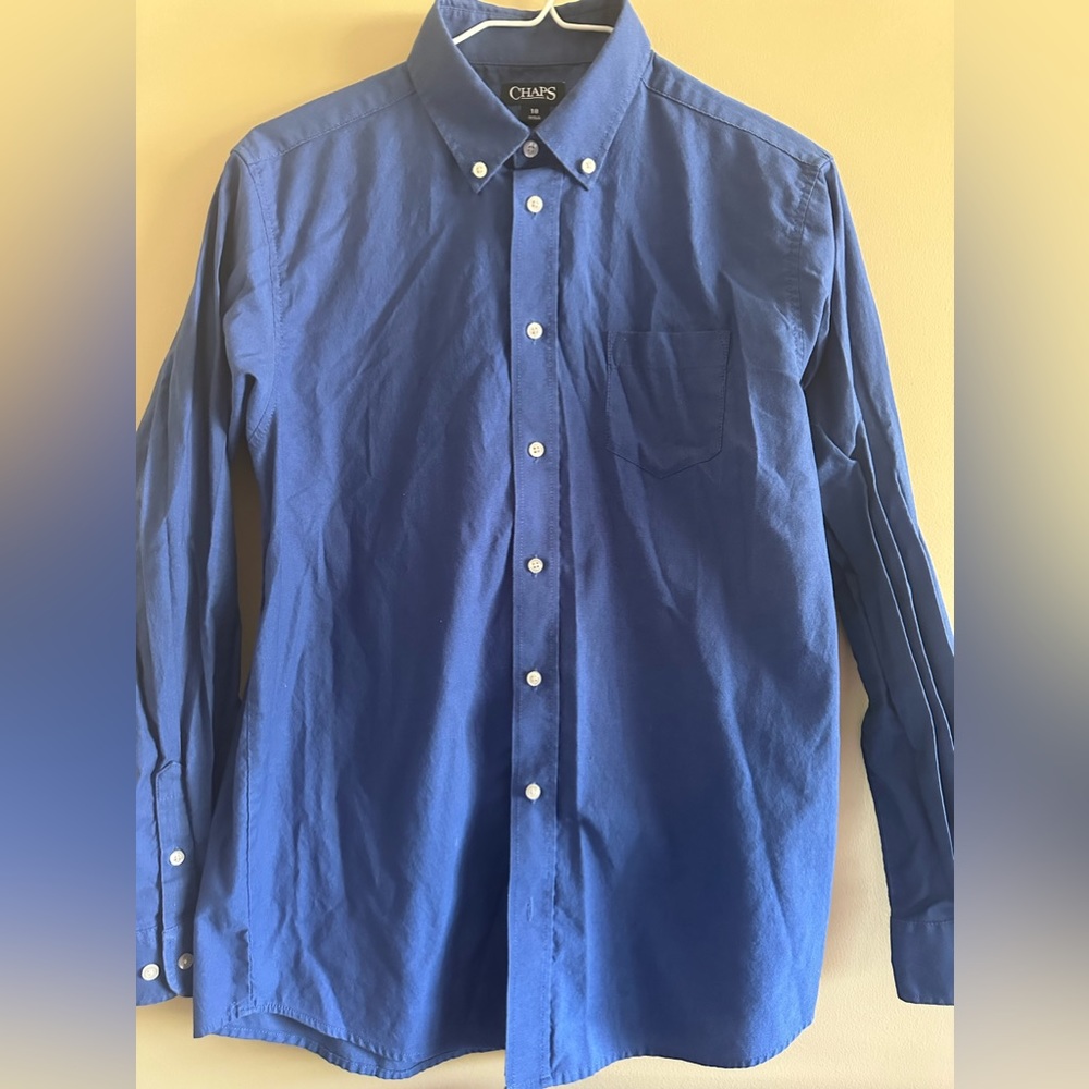 Chaps Brand Boys dress shirt Blue -size 18